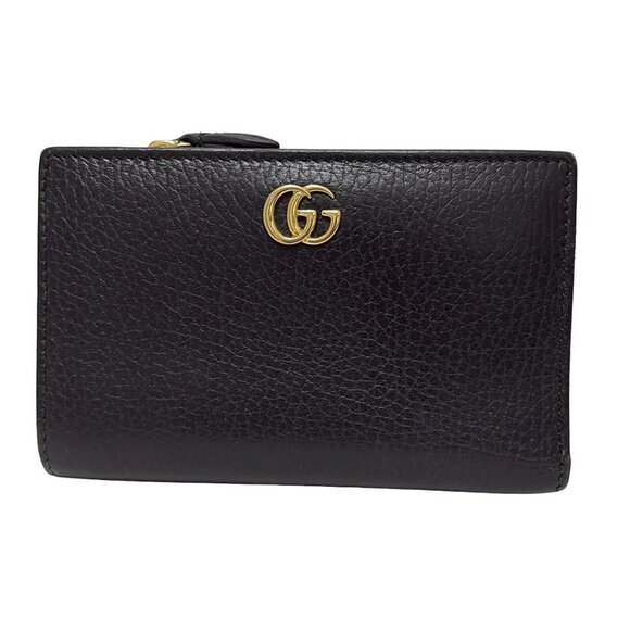 GUCCI GG Marmont  Black Leather - Bifold Wallet 220-080725 - Picture 1 of 5